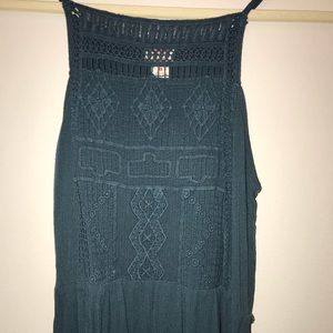 Teal Blue Tank Top with Stitching